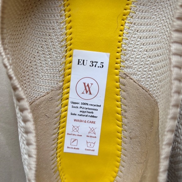 Vivaia Aria Pointed Toe Flats Cream Chevron Size 7 / 37.5 Sustainable Recycled - Picture 10 of 10